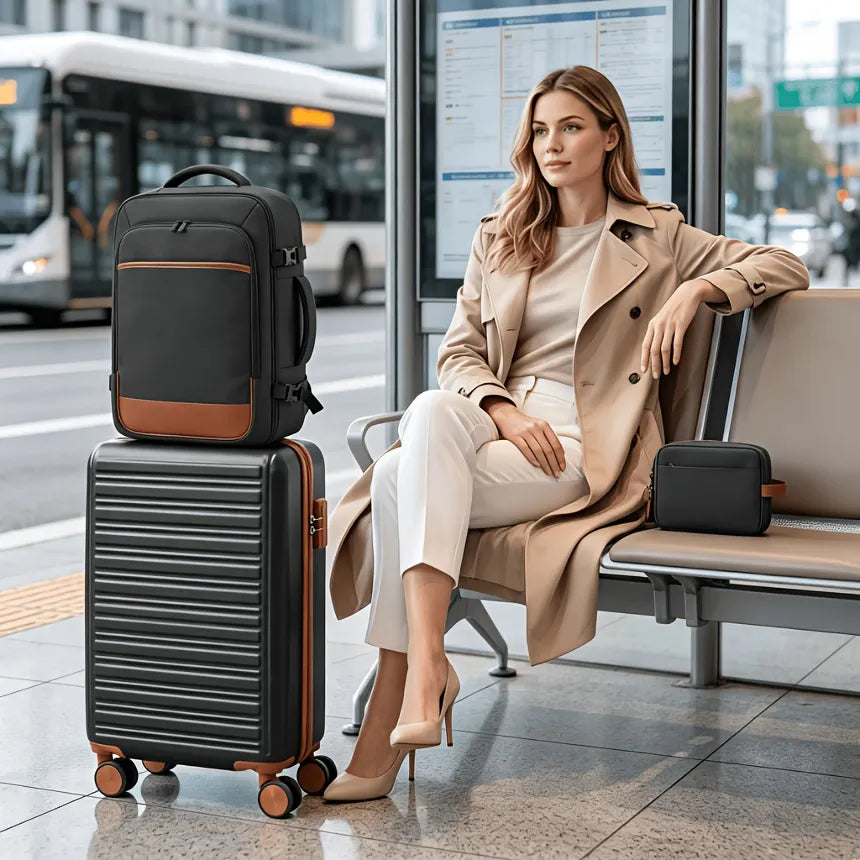 The Carry-On Travel Set: Suitcase, Backpack & Toiletry Pouch, view 4