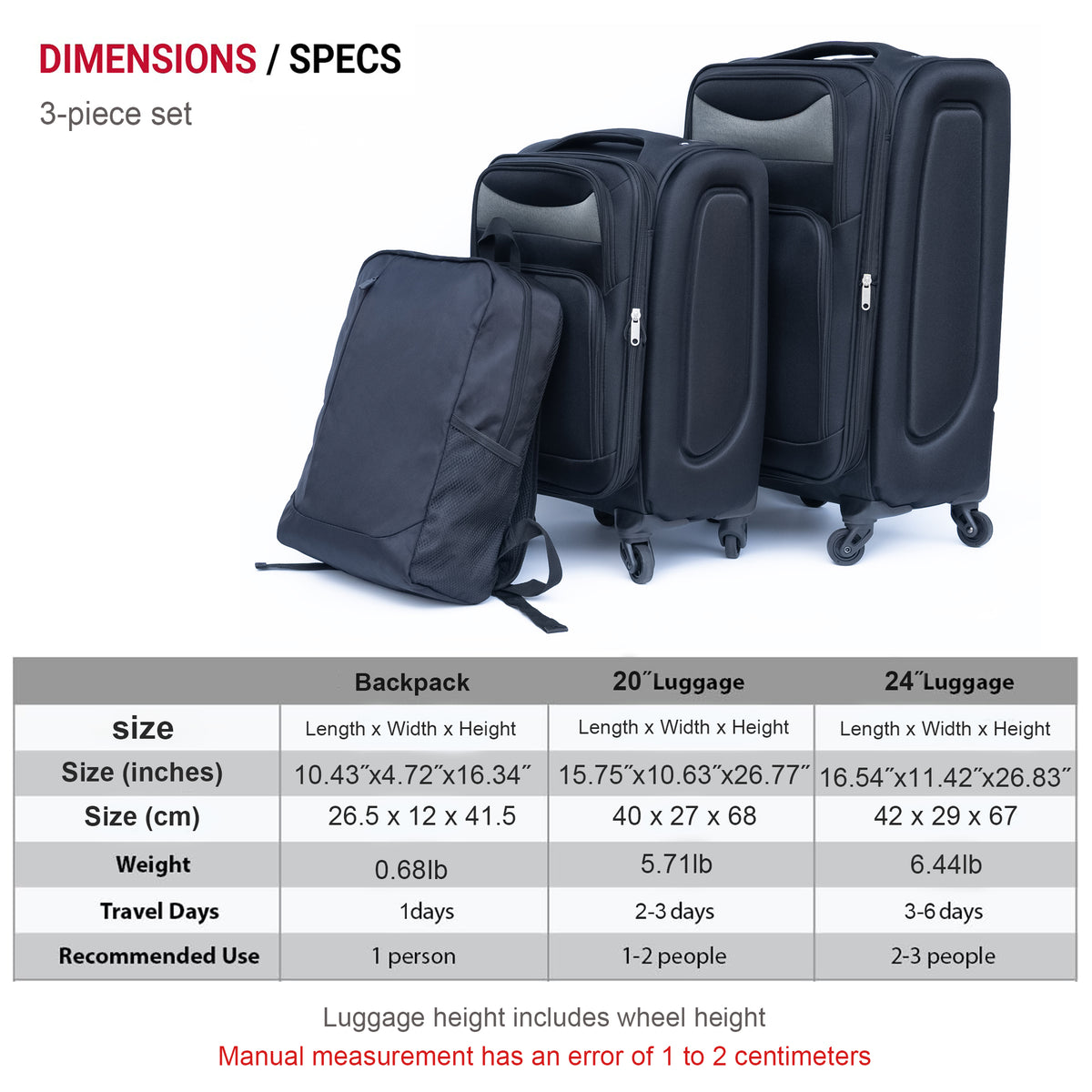 The Oxford Journey Set: Two Suitcases & Backpack, view 3