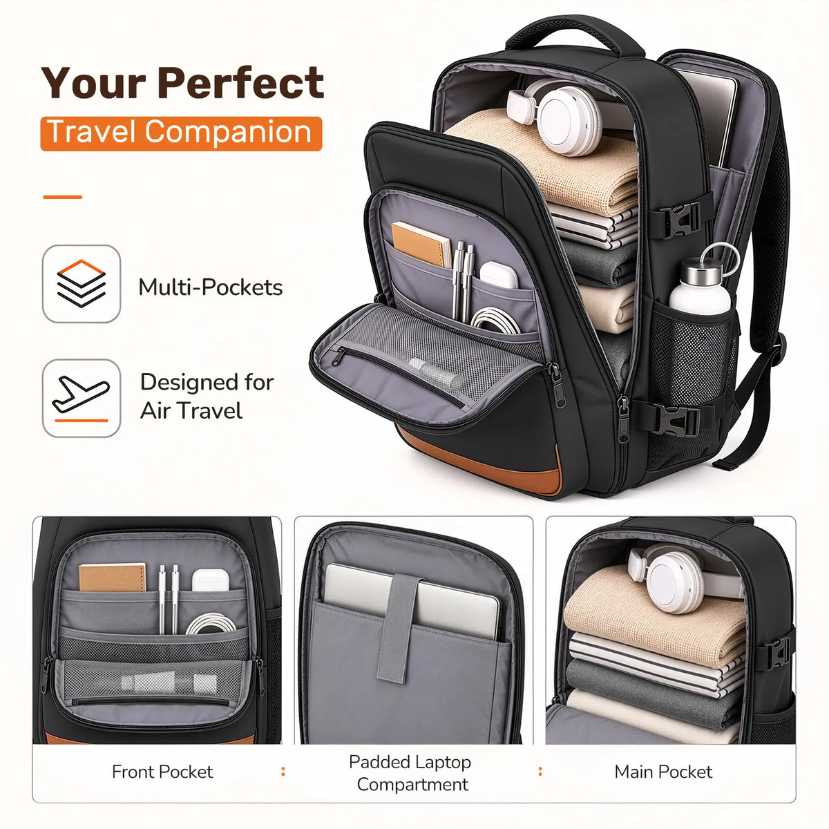 The Carry-On Travel Set: Suitcase, Backpack & Toiletry Pouch, view 3