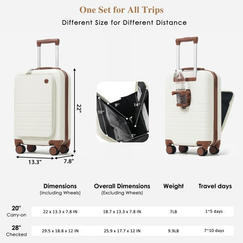 The Executive Set: 4-Piece Front-Opening Luggage, view 2